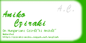 aniko cziraki business card